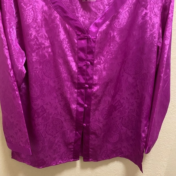 Vintage Victoria's Secret Gold Label Purple Button Front Sleep Shirt Size S NEW - Picture 5 of 10